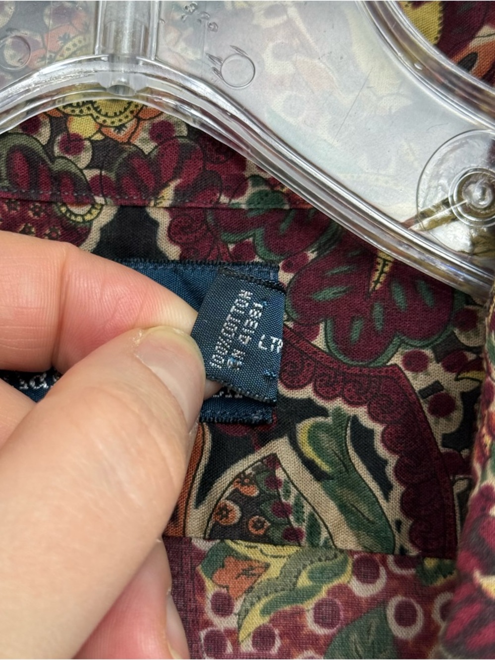 Vintage 90s Polo Ralph Lauren Floral Paisley Shirt Size Medium - Picture 6 of 8